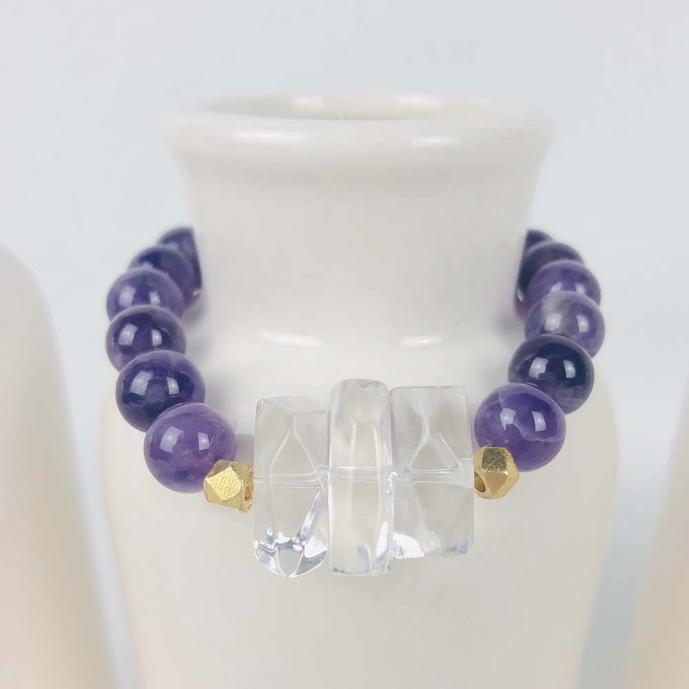 GEMSTONE | Amethyst Crystal Quartz Purple Bracelet